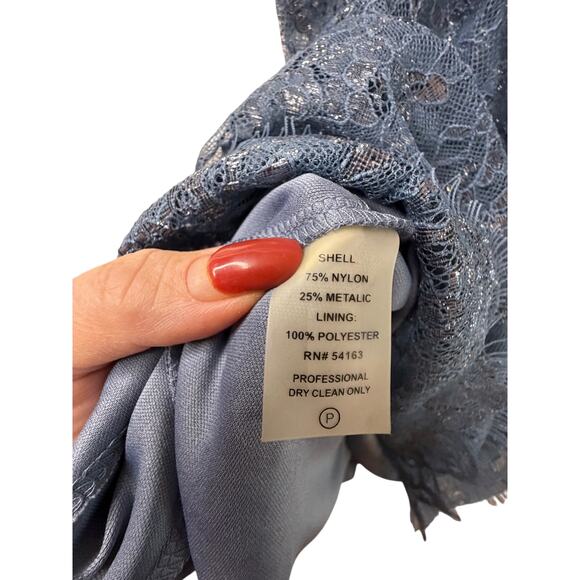 Calvin Klein Blue Lace Sparkle Cocktail Dress - Size P - Picture 5 of 12